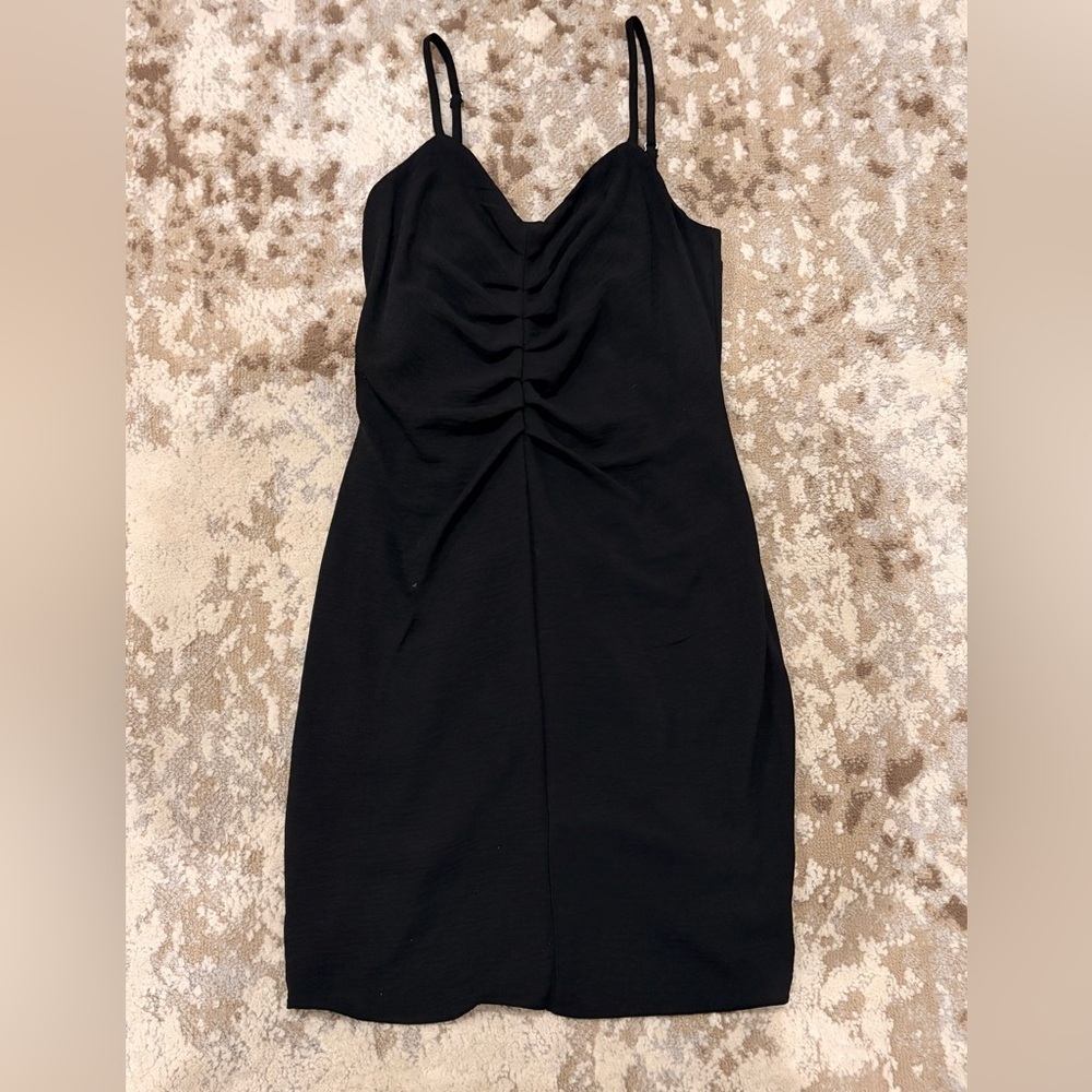 Bar III Black Mini Dress with Ruched Front